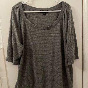 FOREVER 21- Gray striped 3/4 sleeve /XXL